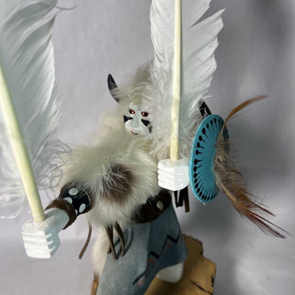 White Buffalo Dancer Kachina Doll•Handmade 11"•Virginia Begay•Native American